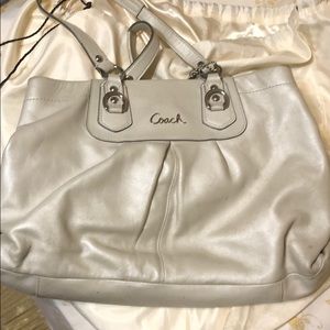Champagne leather Coach purse